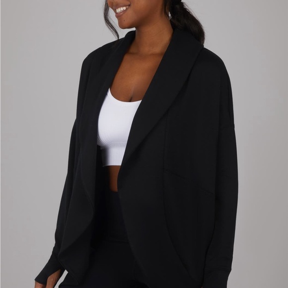 NWT! $132 Nordstrom Yogalicious London Open Front Scuba Cardigan - S - Picture 3 of 11